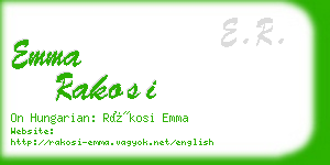 emma rakosi business card
